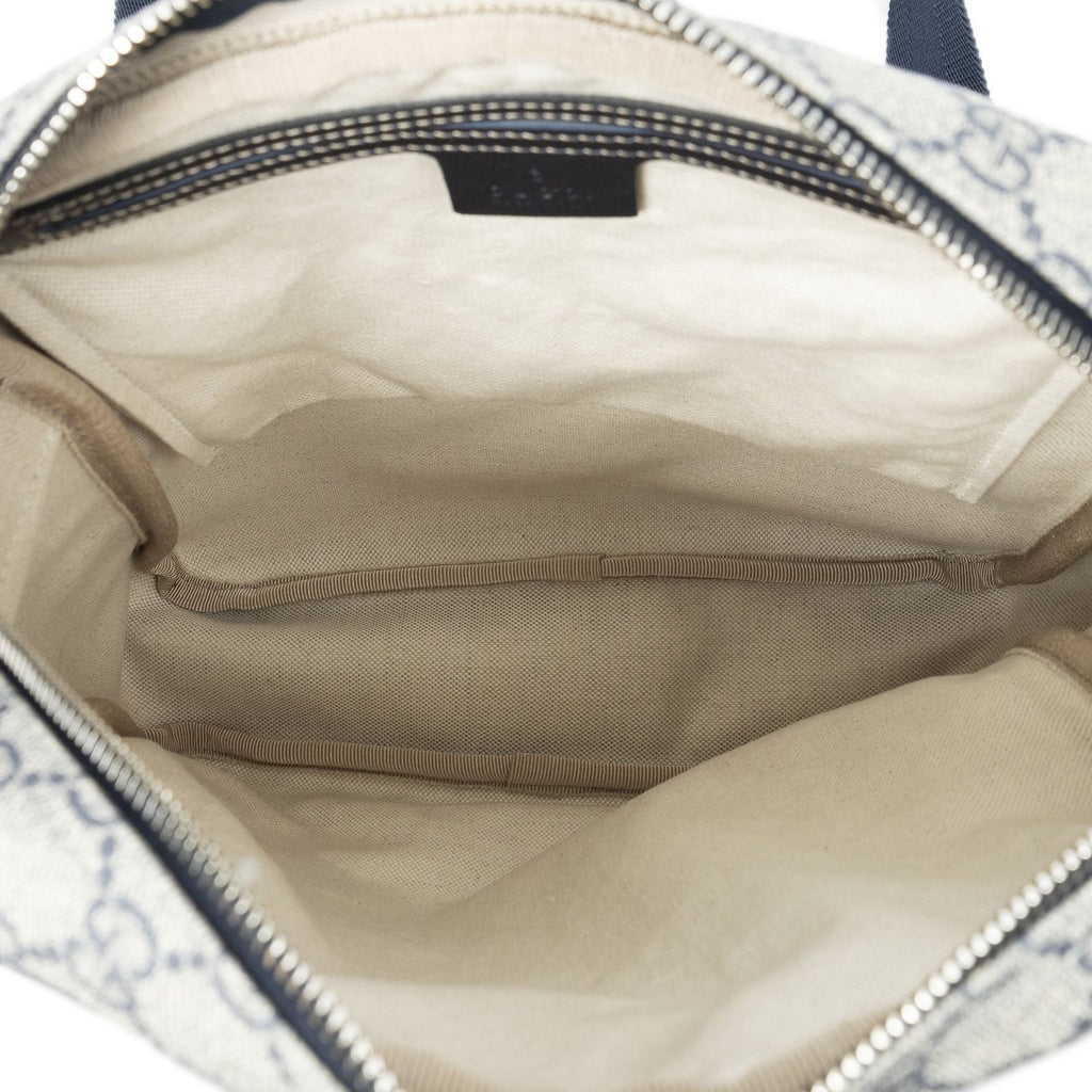 Gucci Half Moon Zip Messenger Gray Navy Supreme Canvas — view 9