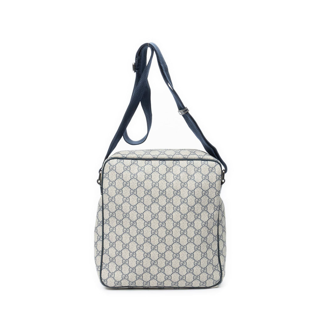 Gucci Half Moon Zip Messenger Gray Navy Supreme Canvas — view 5