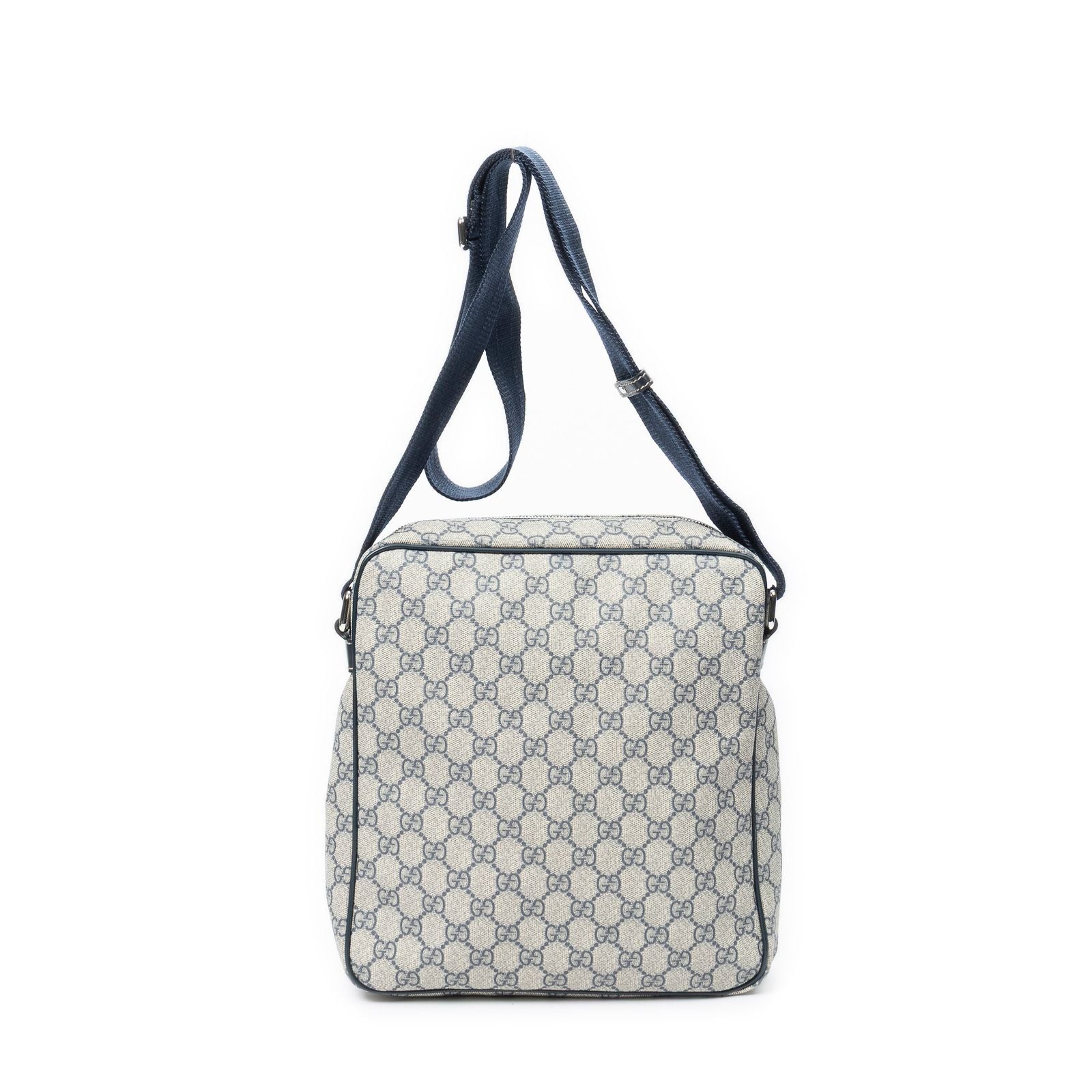 Gucci Half Moon Zip Messenger Gray Navy Supreme Canvas — view 5