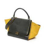 Celine Midi Trapeze Green Yellow Calfskin Leather Shoulder — view 2