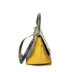 Celine Midi Trapeze Green Yellow Calfskin Leather Shoulder — view 4