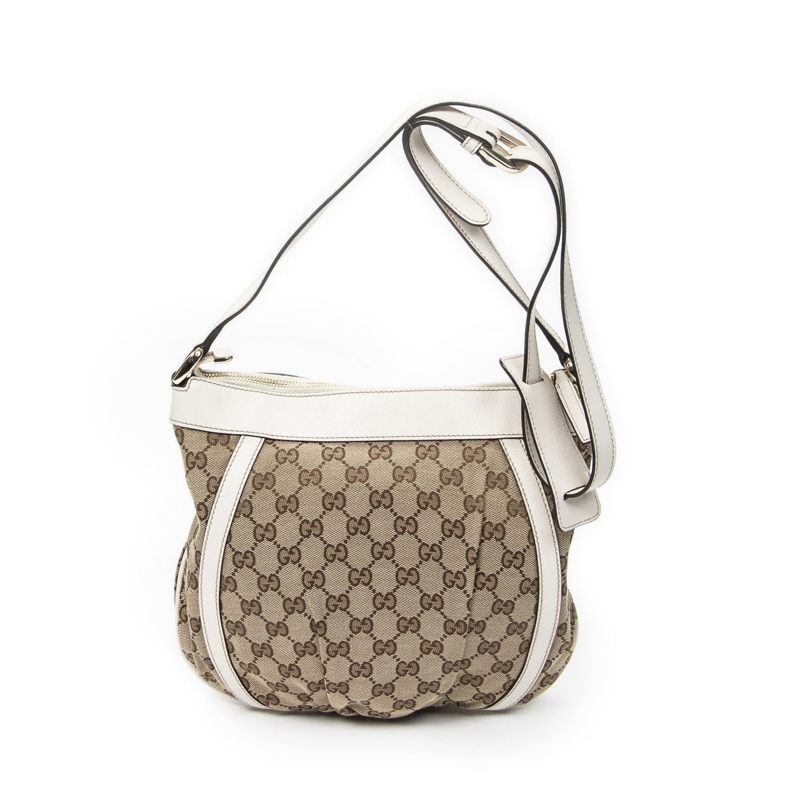 Gucci Abbey Shoulder Bag Beige Ivory GG Canvas — view 5