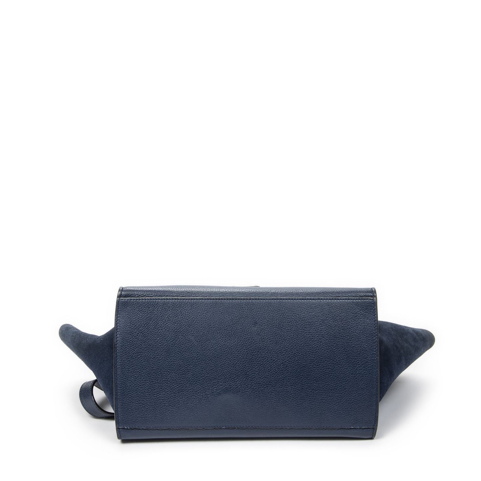 Celine Midi Trapeze Navy Grain Calf Skin Leather Shoulder — view 6