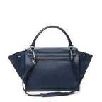 Celine Midi Trapeze Navy Grain Calf Skin Leather Shoulder — view 5