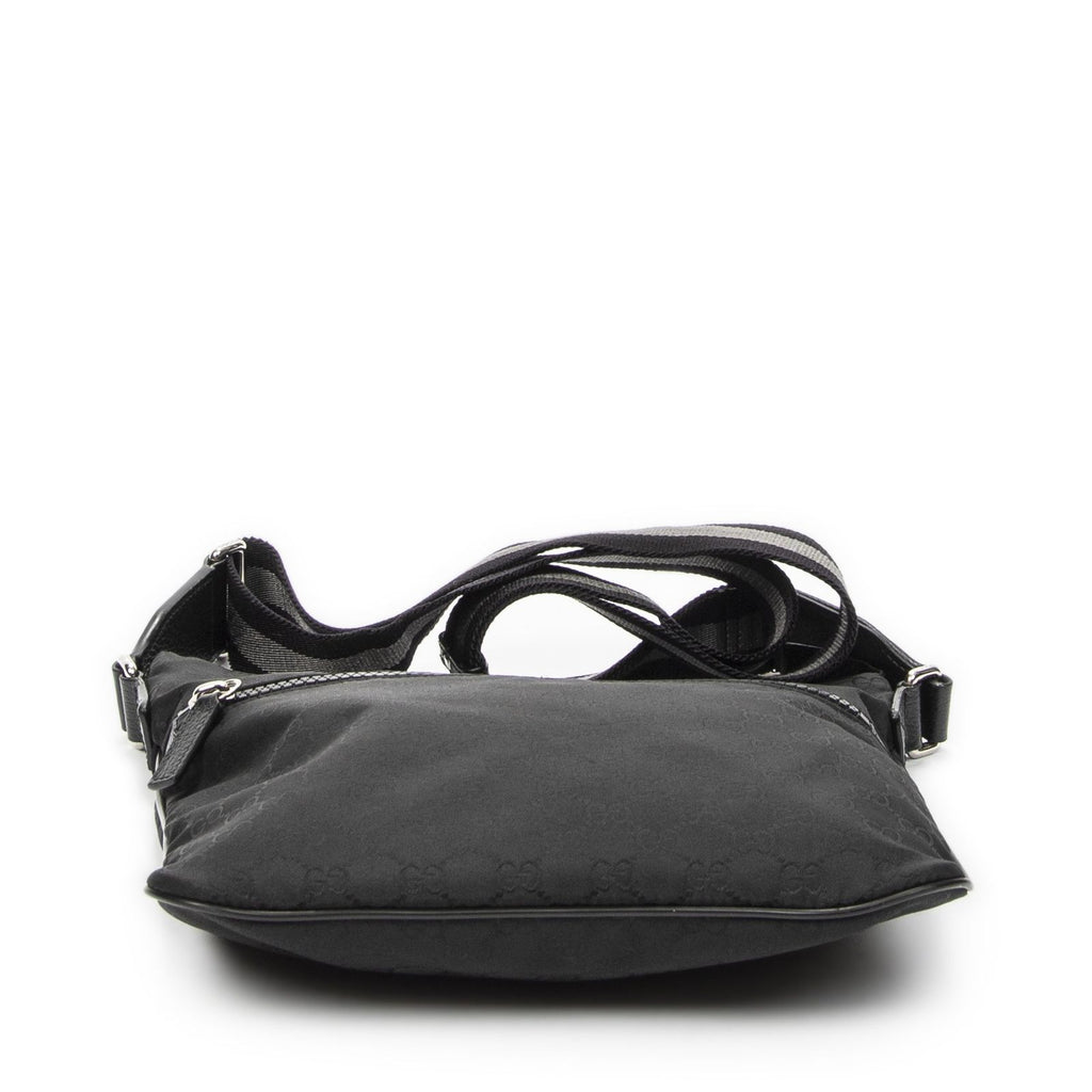 Gucci Zip Messenger Crossbody Black GG Nylon Canvas — view 6