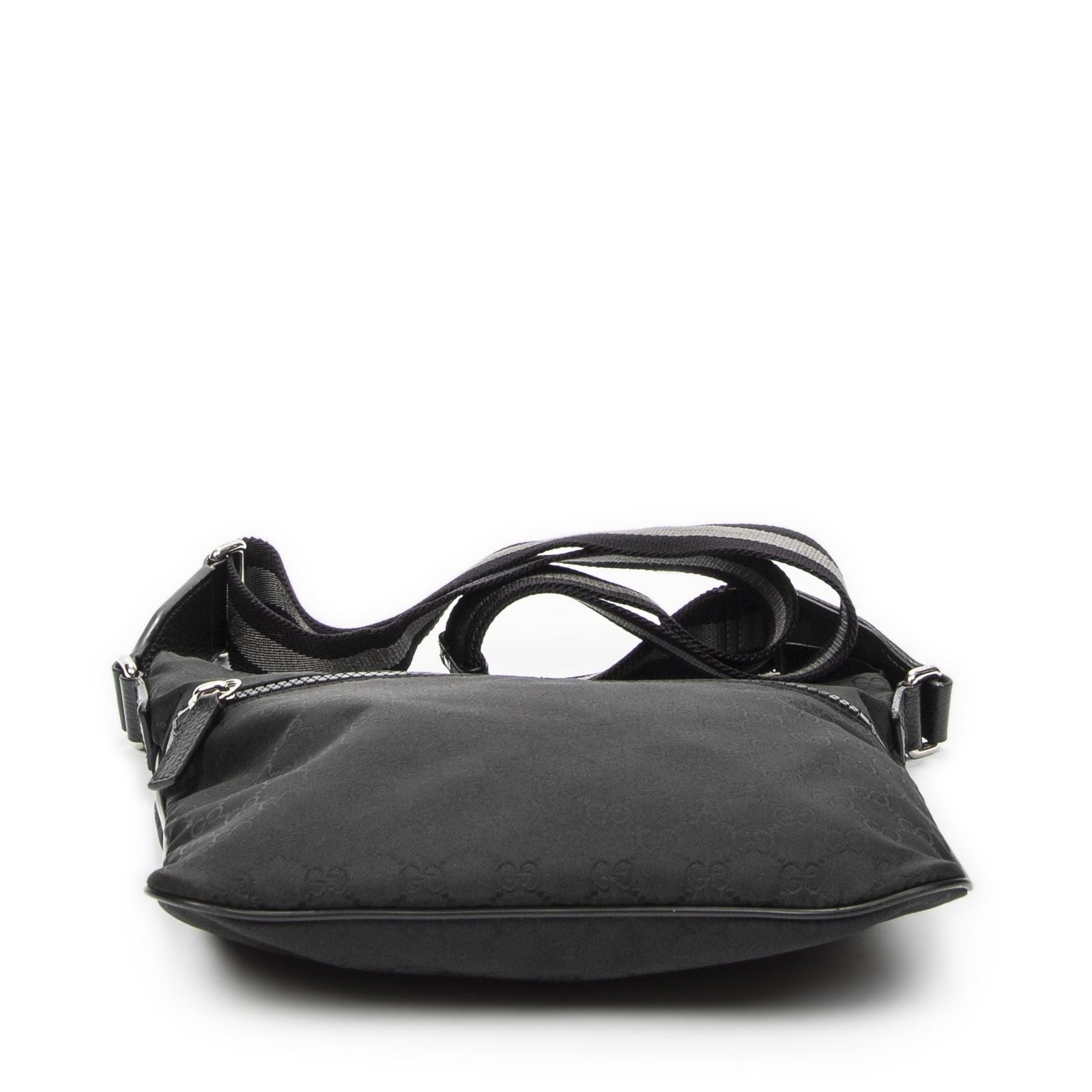 Gucci Zip Messenger Crossbody Black GG Nylon Canvas — view 6