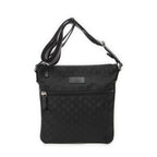 Gucci Zip Messenger Crossbody Black GG Nylon Canvas