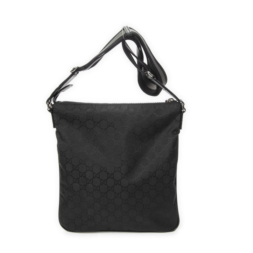 Gucci Zip Messenger Crossbody Black GG Nylon Canvas — view 5