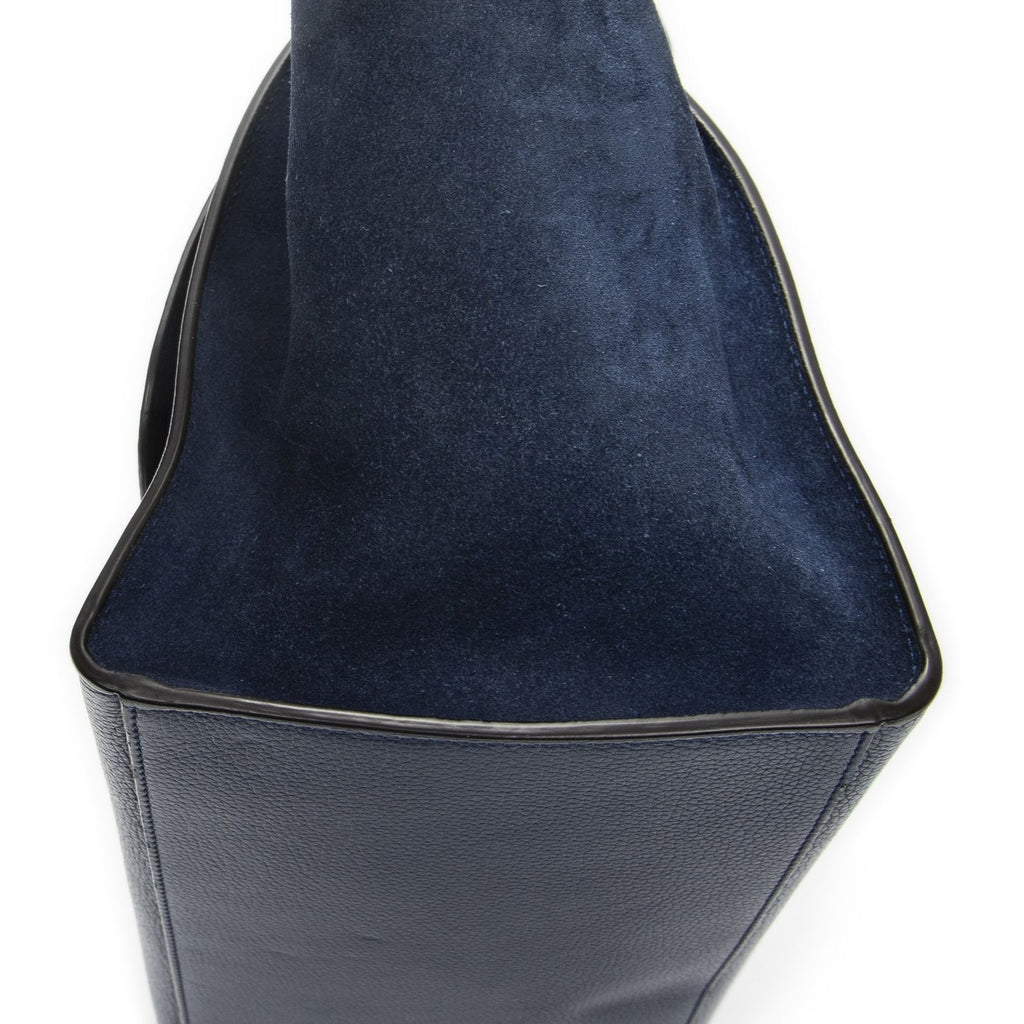 Celine Midi Trapeze Navy Grain Calf Skin Leather Shoulder — view 8