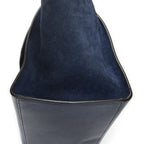 Celine Midi Trapeze Navy Grain Calf Skin Leather Shoulder — view 8