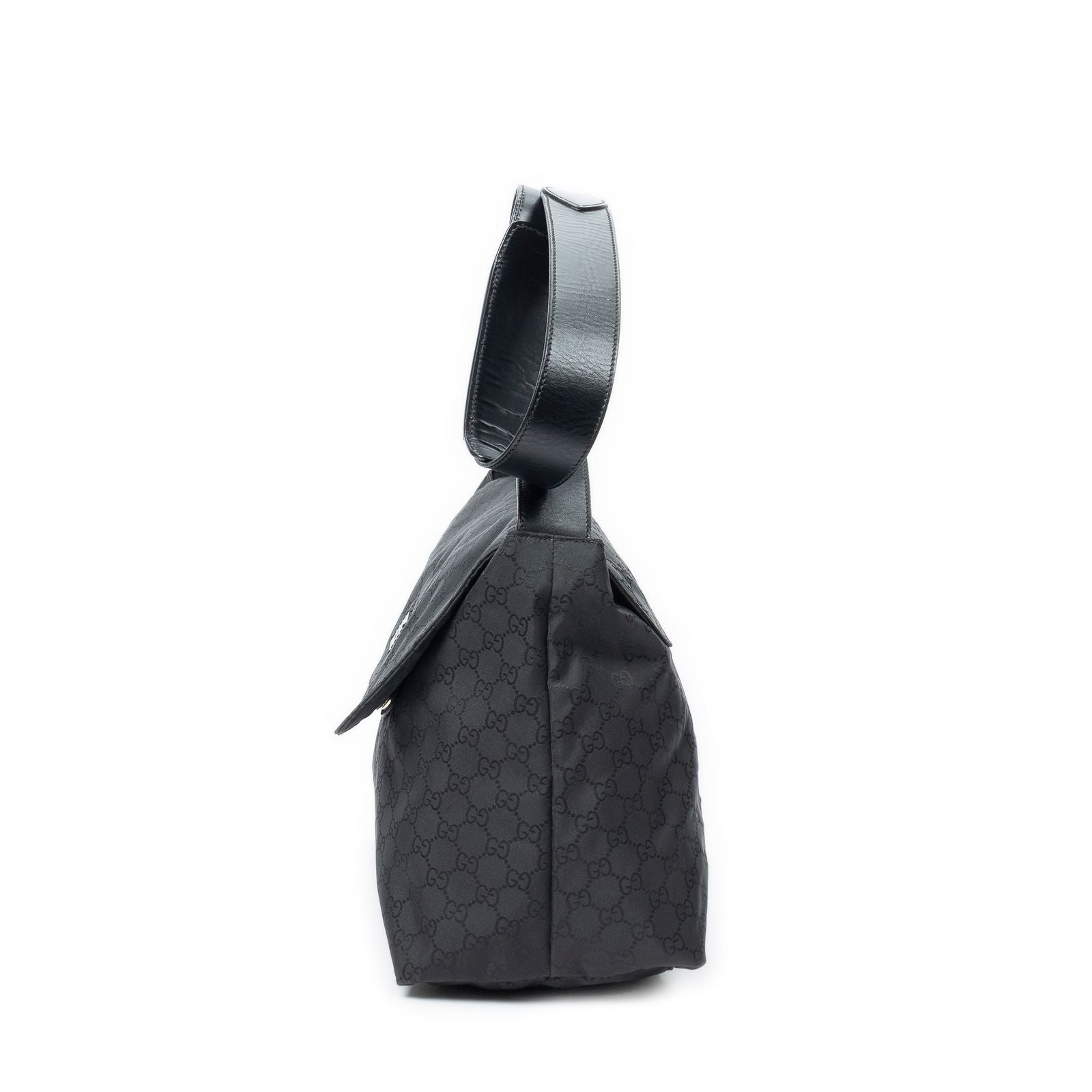 Gucci Large Flap Messenger Black GG Nylon Canvas — view 3