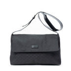 Gucci Large Flap Messenger Black GG Nylon Canvas