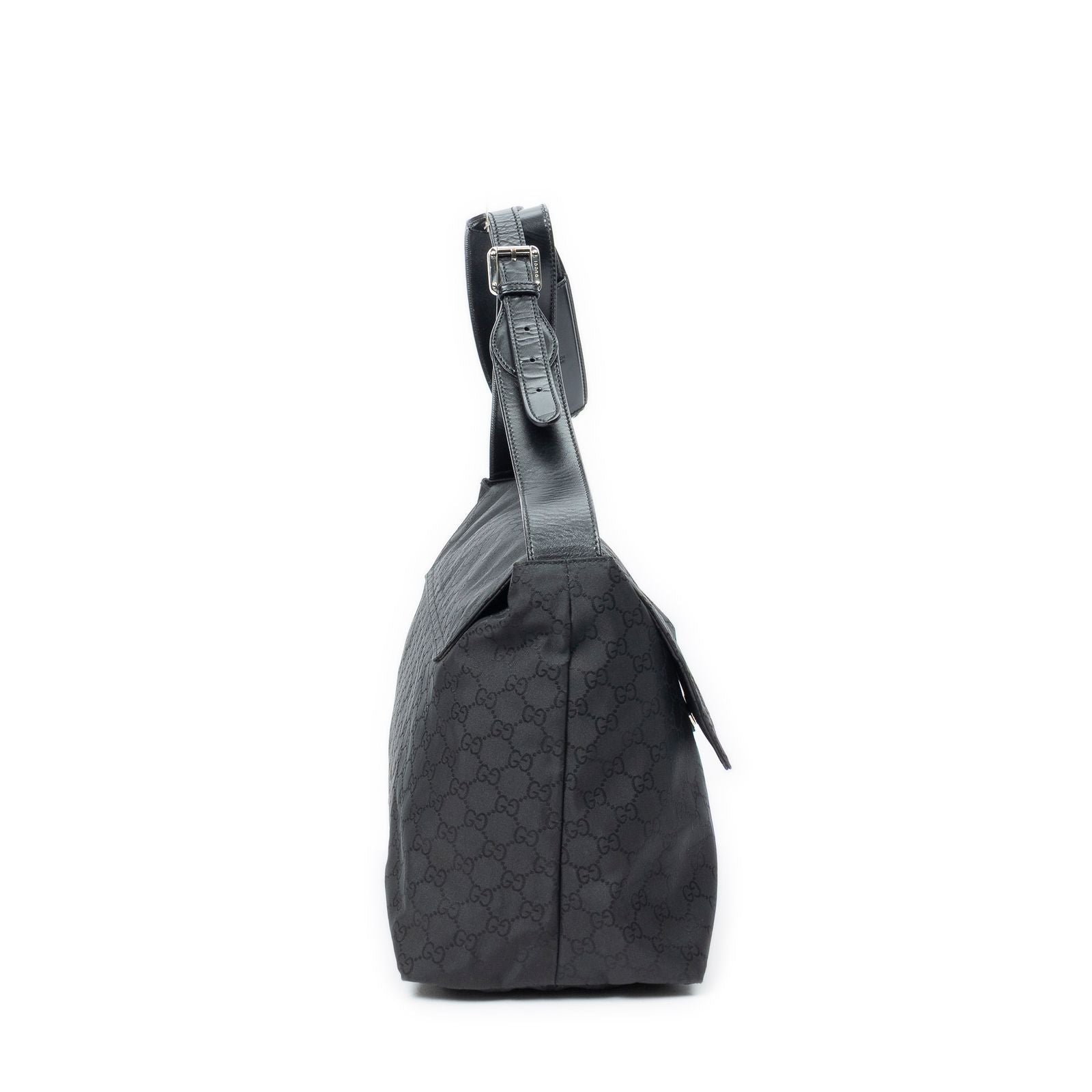 Gucci Large Flap Messenger Black GG Nylon Canvas — view 4