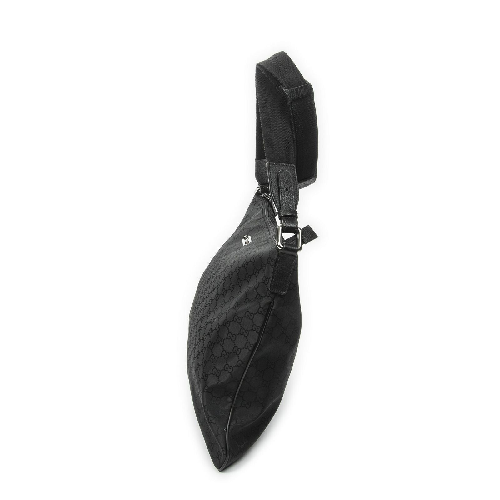 Gucci Large Flat Messenger Black GG Nylon Canvas — view 3
