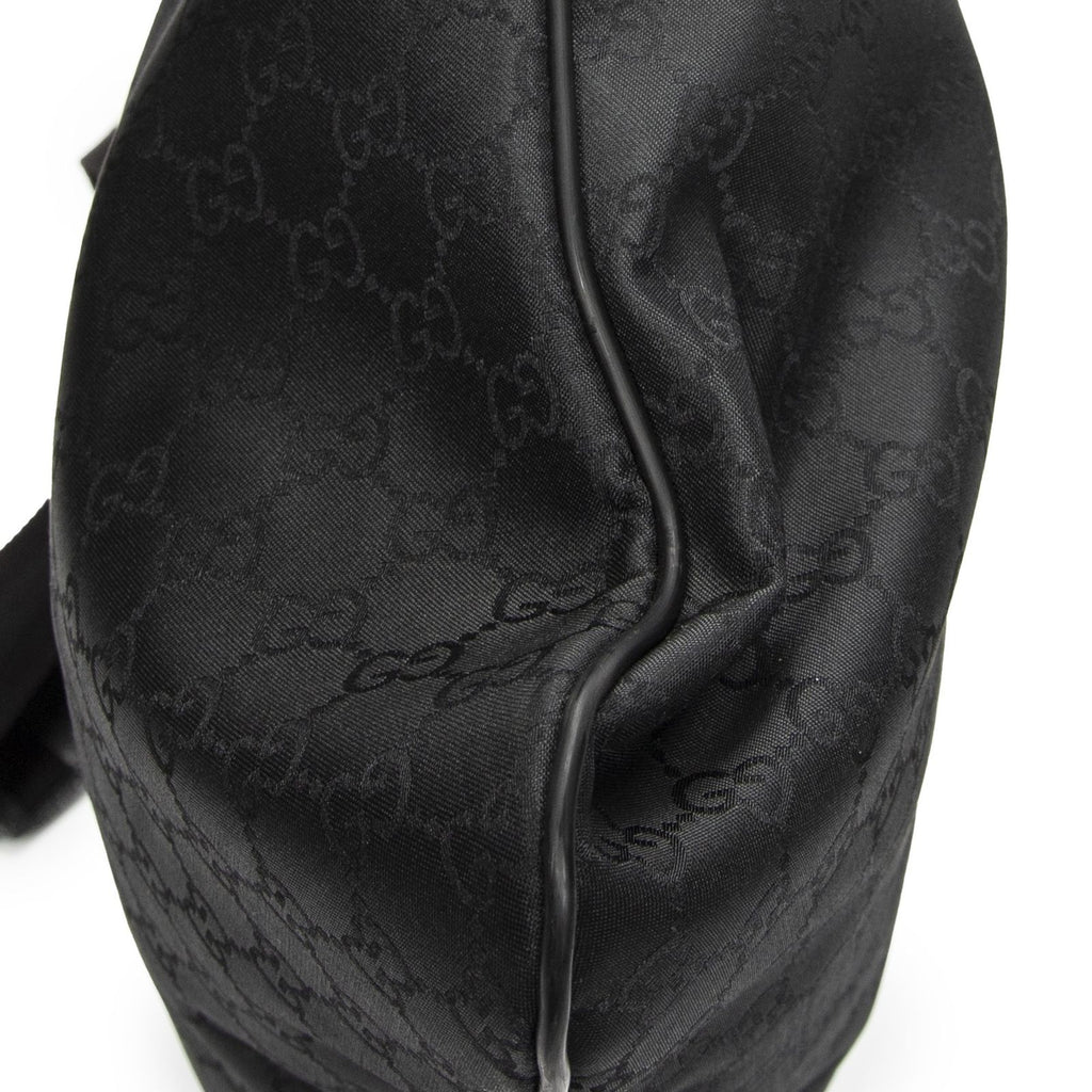 Gucci Large Flat Messenger Black GG Nylon Canvas — view 7