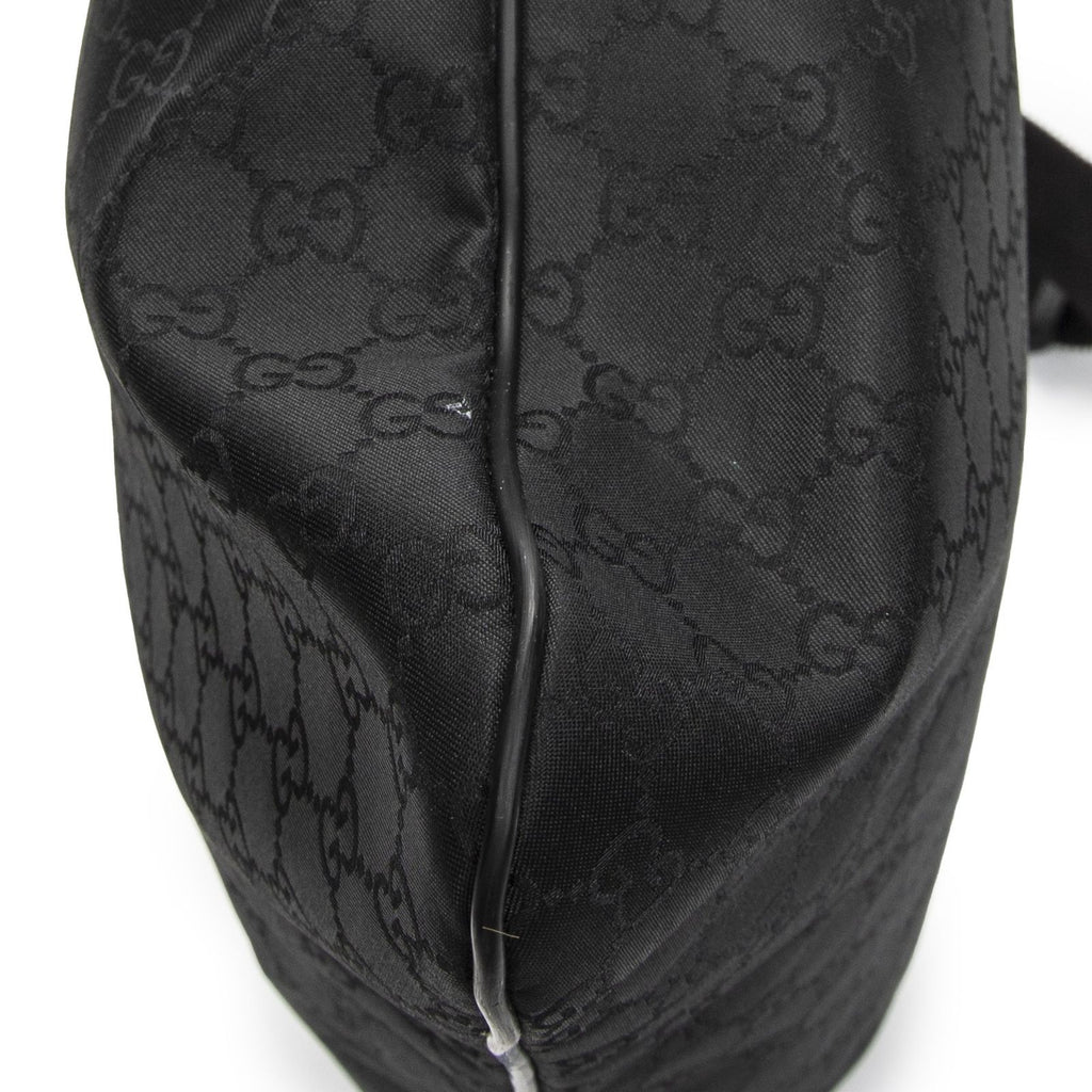 Gucci Large Flat Messenger Black GG Nylon Canvas — view 8