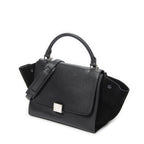 Celine Small Medium Swing Black Grain Calfskin Leather Shoulder Bag