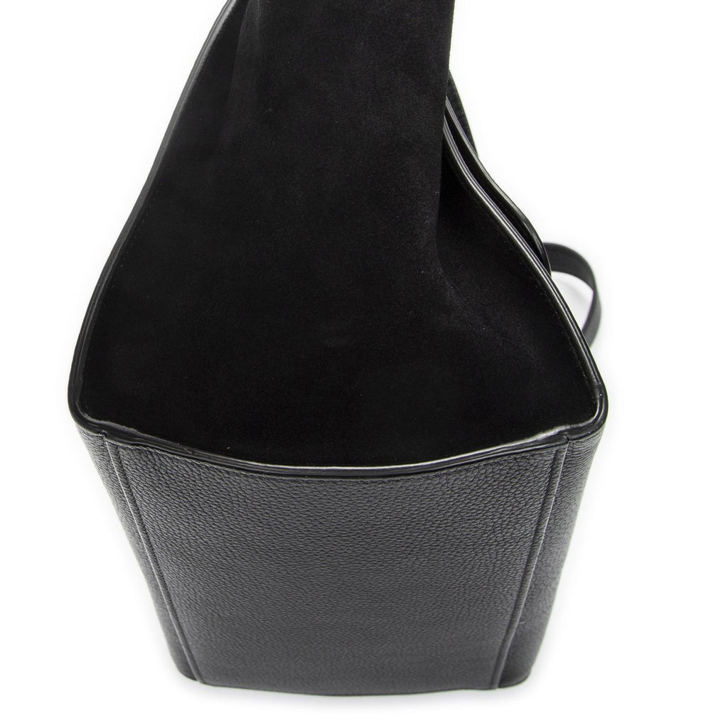 Celine Small Medium Swing Black Grain Calfskin Leather Shoulder Bag