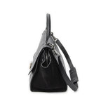 Celine Small Medium Swing Black Grain Calfskin Leather Shoulder Bag