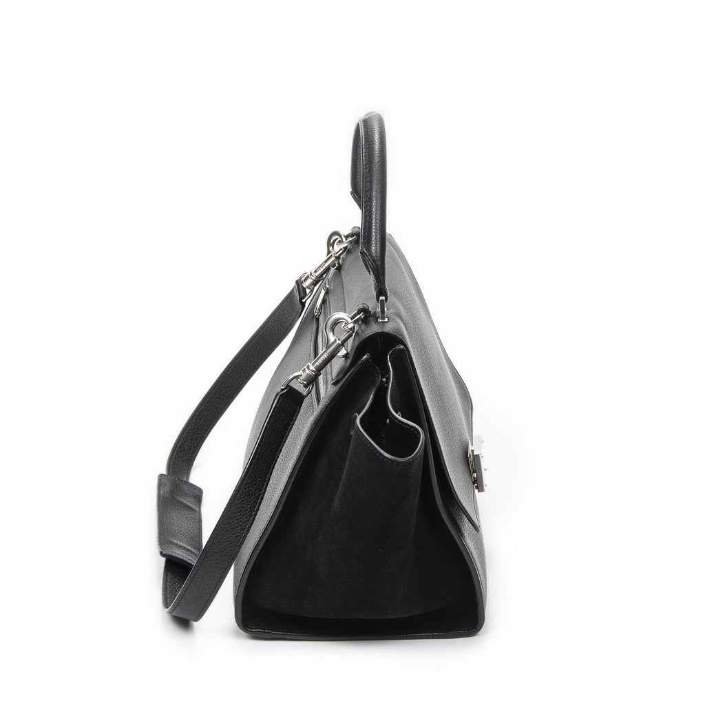 Celine Small Medium Swing Black Grain Calfskin Leather Shoulder Bag