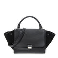 Celine Small Medium Swing Black Grain Calfskin Leather Shoulder Bag