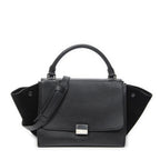 Celine Small Medium Swing Black Grain Calfskin Leather Shoulder Bag