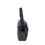 Gucci Large Flap Bag Messenger Black Guccissima Imprint Canvas