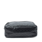 Gucci Large Flap Bag Messenger Black Guccissima Imprint Canvas