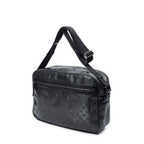 Gucci Large Flap Bag Messenger Black Guccissima Imprint Canvas