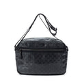 Gucci Large Flap Bag Messenger Black Guccissima Imprint Canvas
