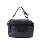 Gucci Large Flap Bag Messenger Black Guccissima Imprint Canvas