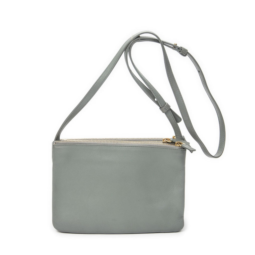 Celine Small Trio Crossbody Gray Calfskin Leather — view 5