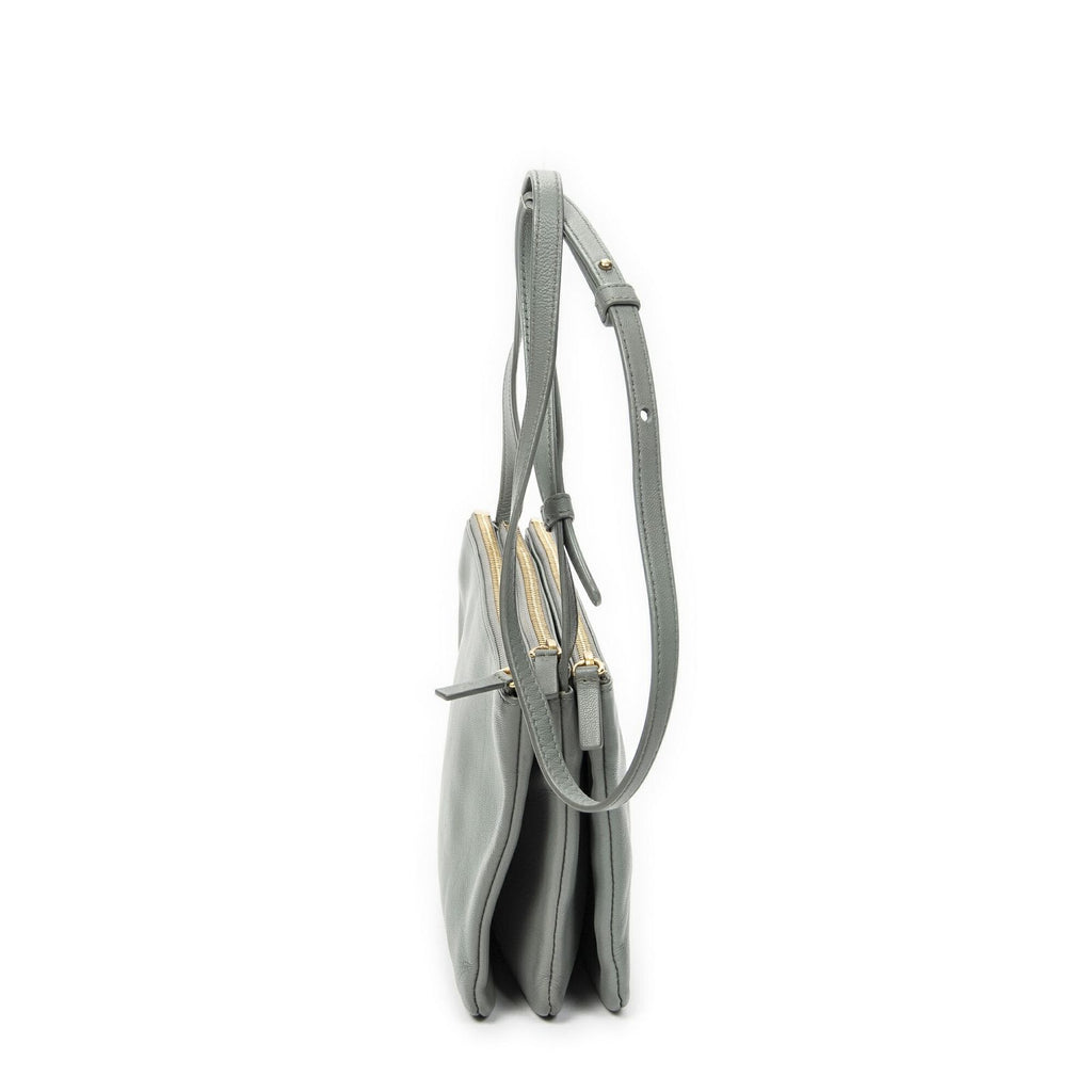 Celine Small Trio Crossbody Gray Calfskin Leather — view 4