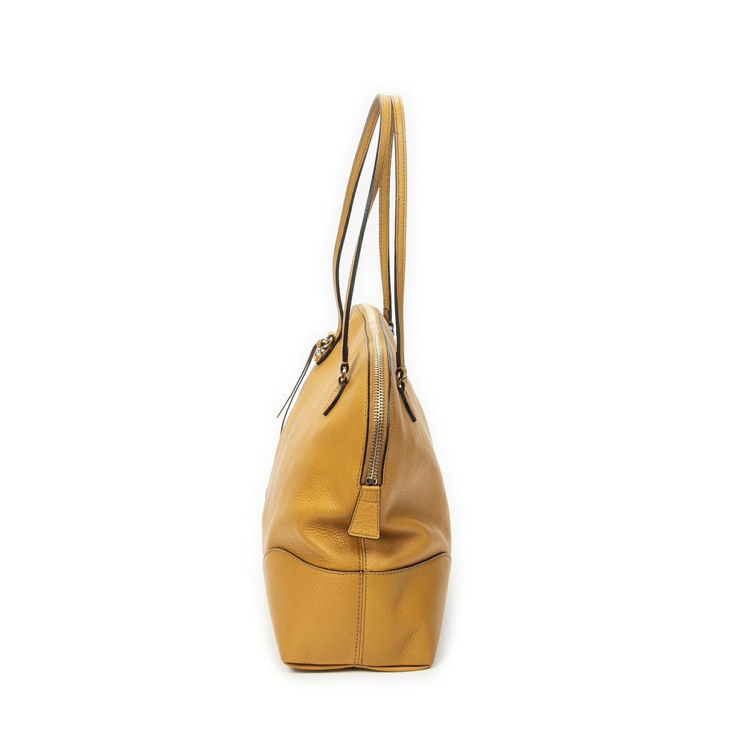 Gucci Bree Dome Tote Yellow Grain Calf Skin Leather — view 4