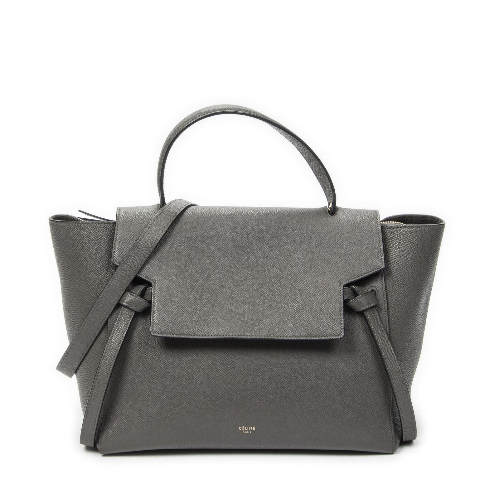 Celine Mini Belt Bag Gray Grain Calf Skin Leather