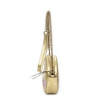 Gucci Small GG Marmont Chain Crossbody Pink Blanc Matelasse Chez Leather — view 4