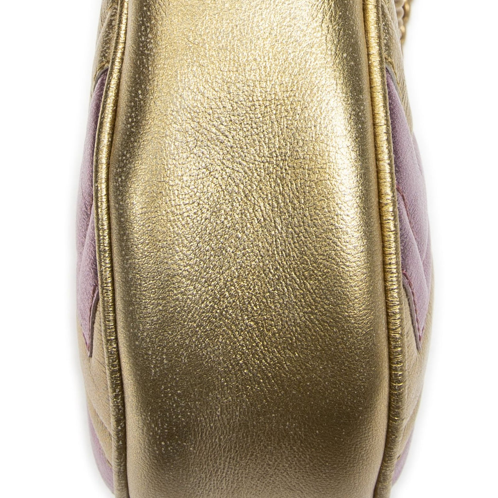 Gucci Small GG Marmont Chain Crossbody Pink Blanc Matelasse Chez Leather — view 8