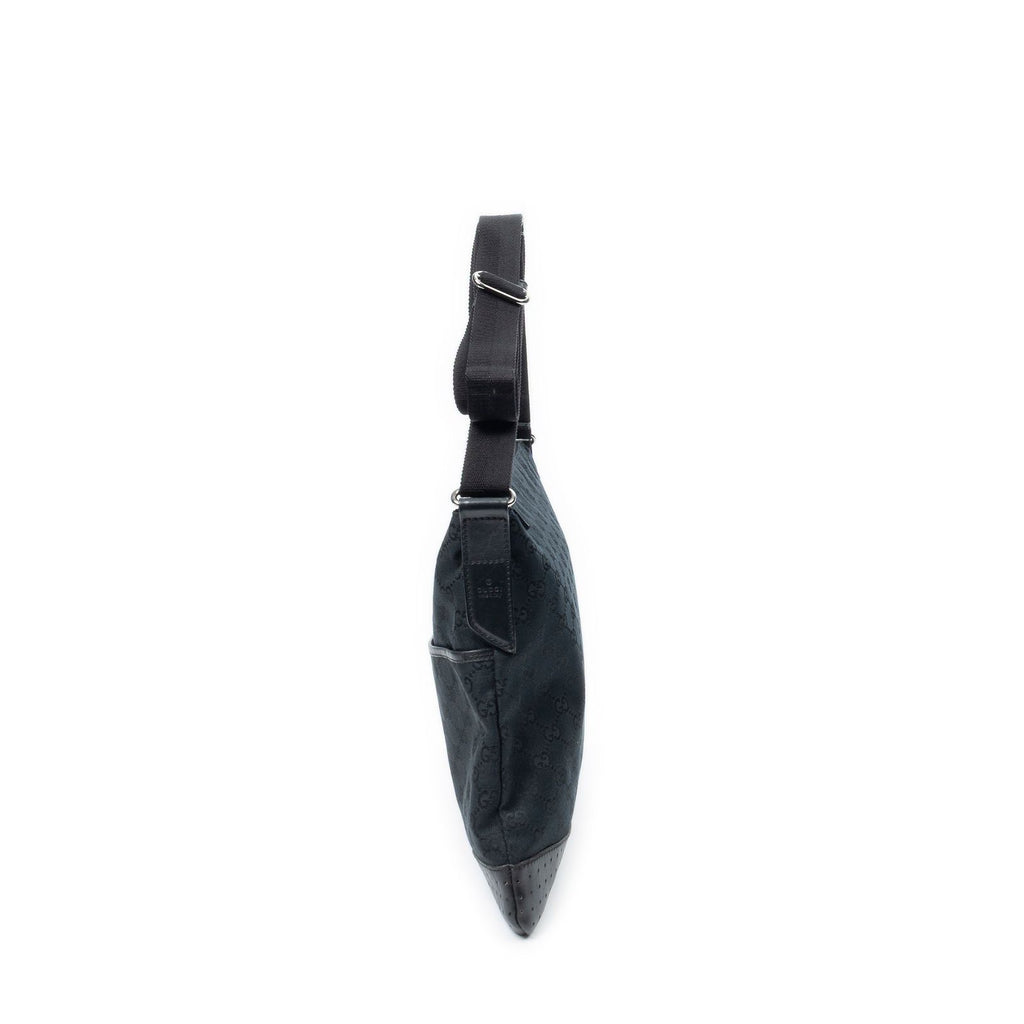 Gucci Large Flap Messenger Black GG Canvas — view 3