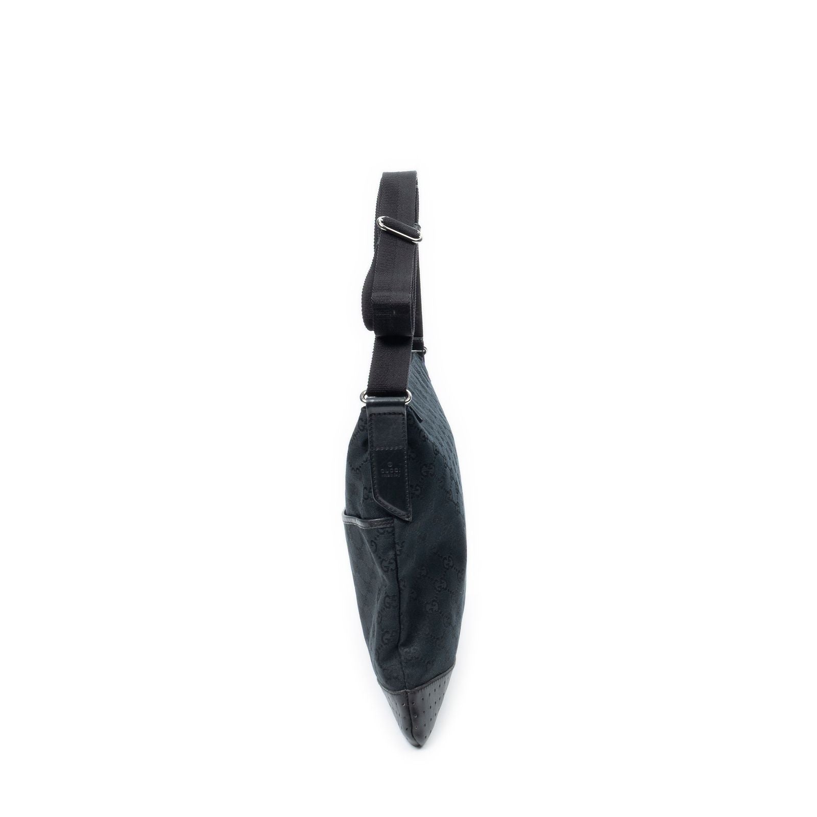 Gucci Large Flap Messenger Black GG Canvas — view 3