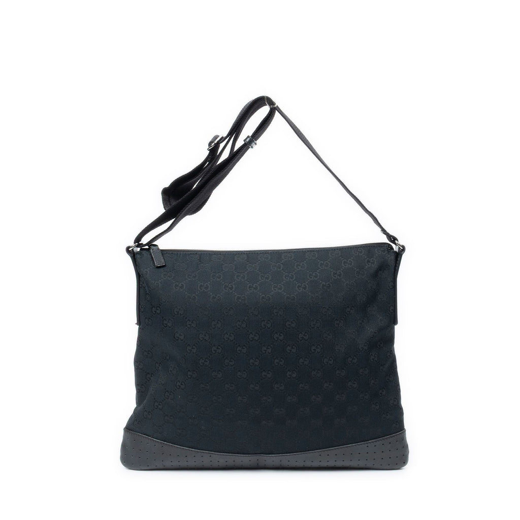 Gucci Large Flap Messenger Black GG Canvas — view 5