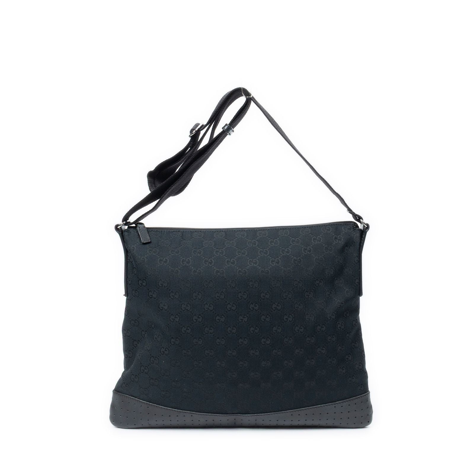 Gucci Large Flap Messenger Black GG Canvas — view 5