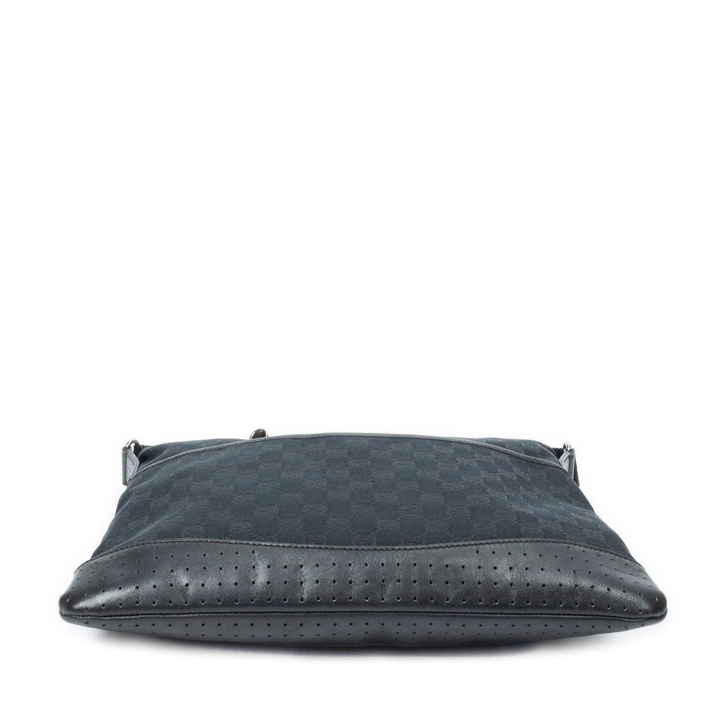Gucci Large Flap Messenger Black GG Canvas — view 6