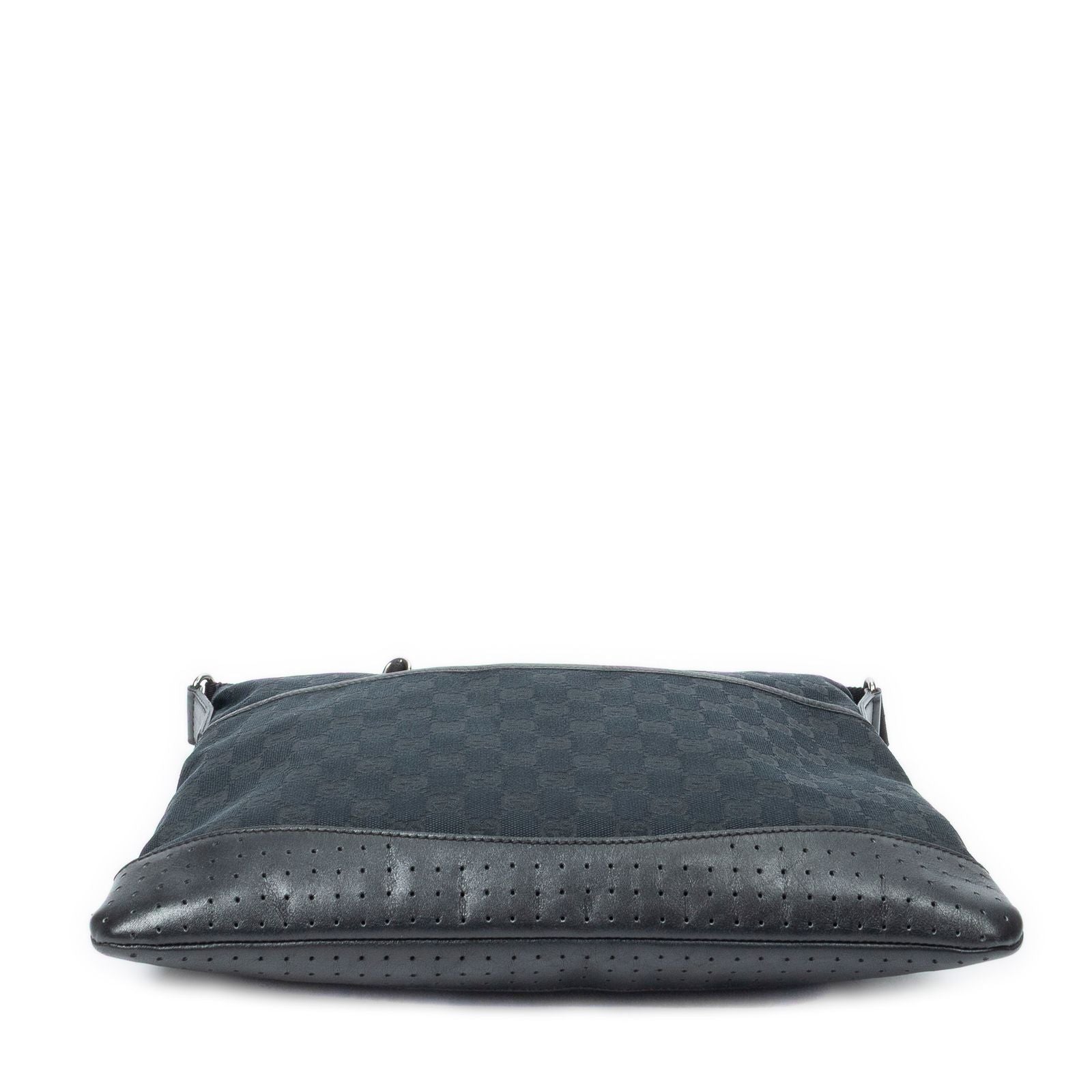 Gucci Large Flap Messenger Black GG Canvas — view 6