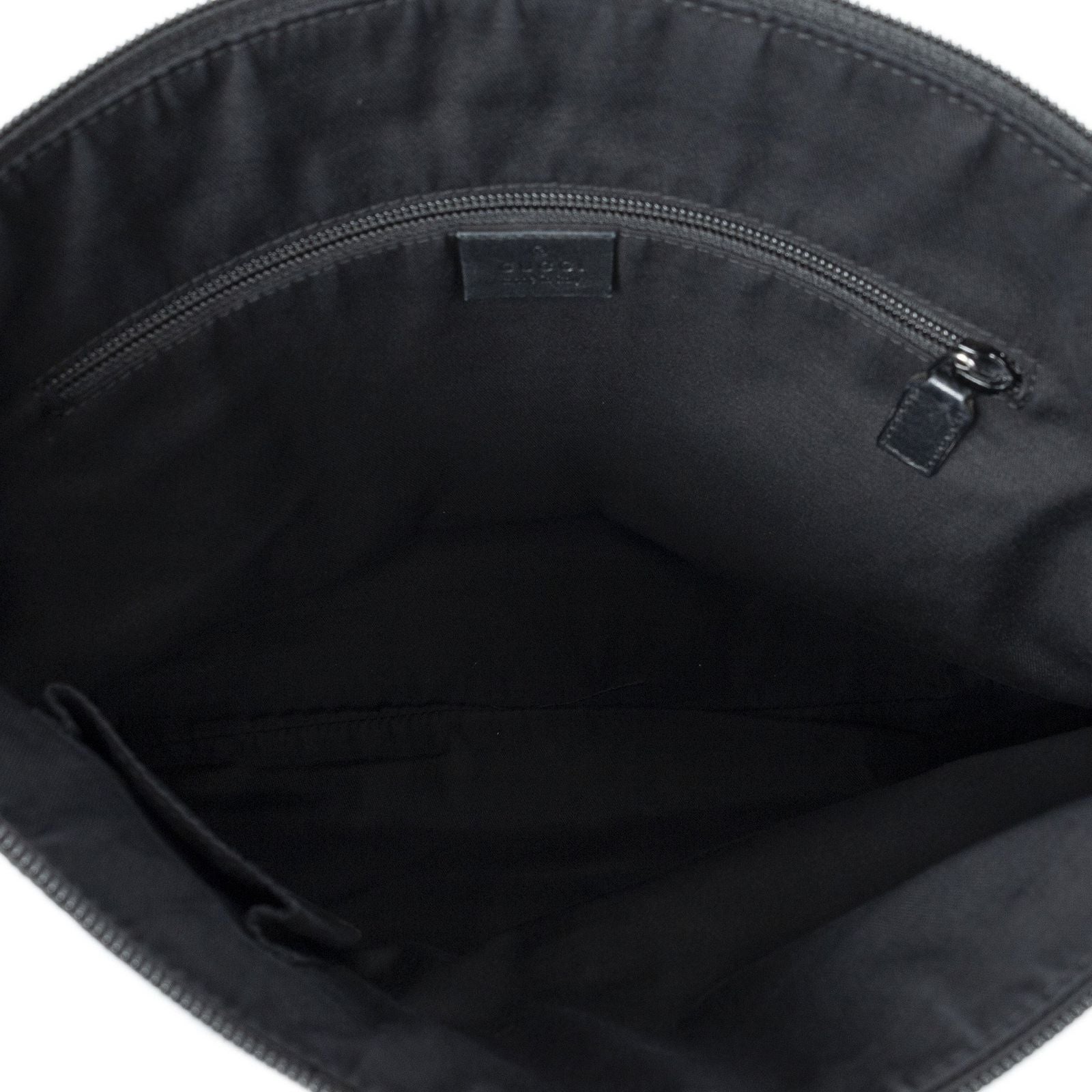 Gucci Large Flap Messenger Black GG Canvas — view 9
