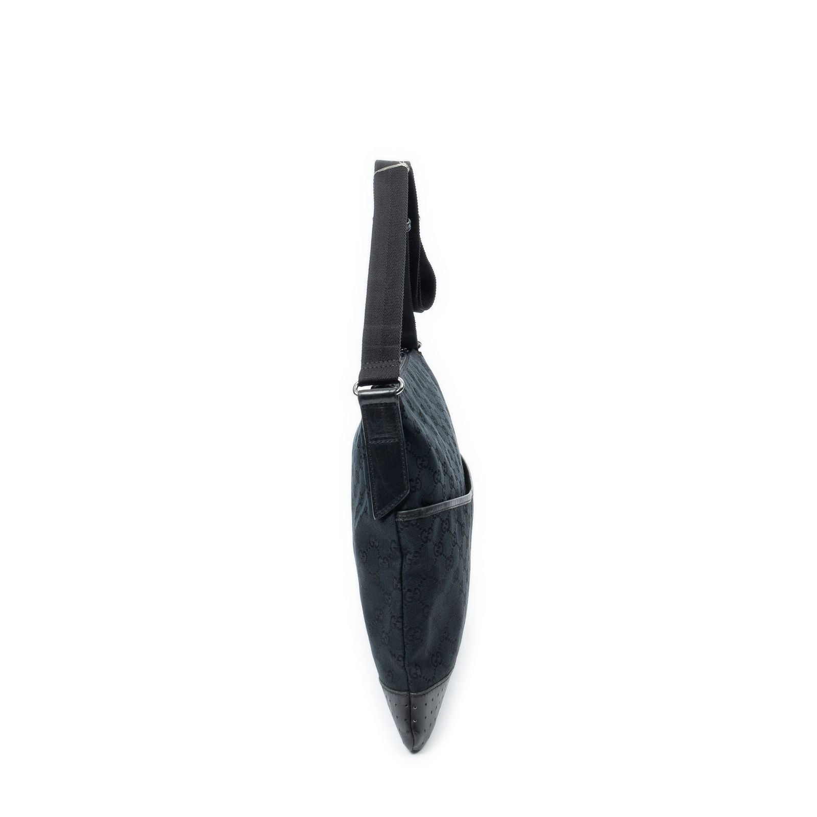 Gucci Large Flap Messenger Black GG Canvas — view 4