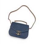 Chanel Shoulder Bag Blue Multicolor Half CC Logo Quilted Chain — view 5