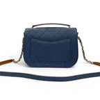 Chanel Shoulder Bag Blue Multicolor Half CC Logo Quilted Chain — view 3