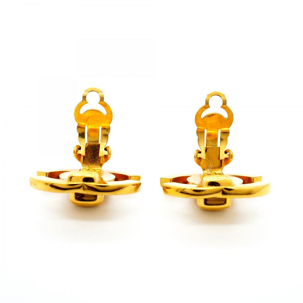 Chanel Earrings Vintage CC Logo Turnlock Gold Plated — view 6