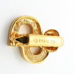 Dior Earrings CD Logo Gold Plated Rhinestone — view 5