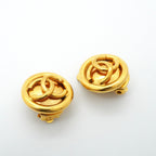 Chanel Earrings Vintage CC Logo Round — view 2